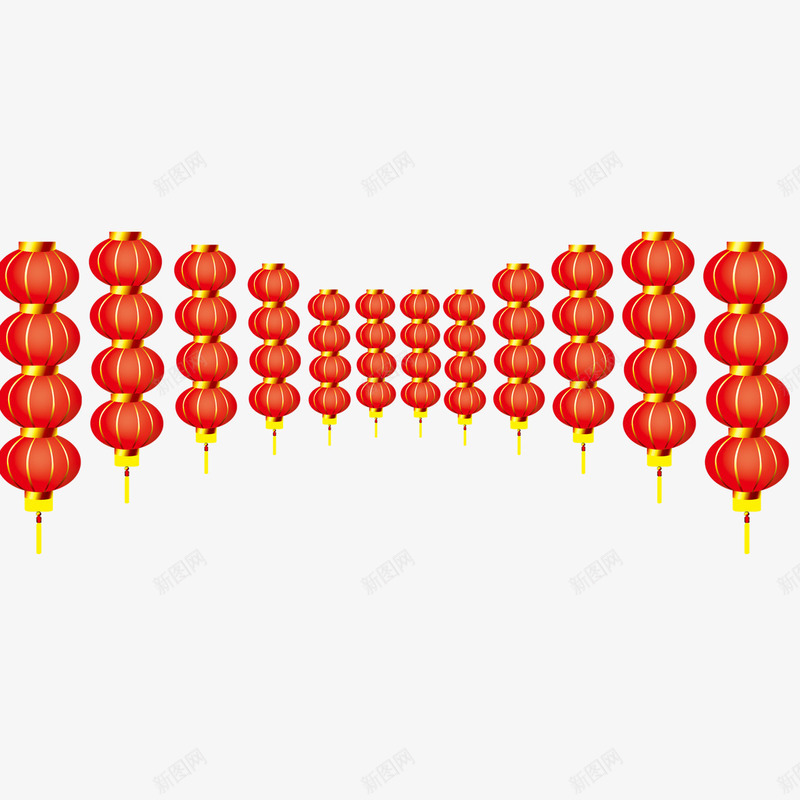 绚丽灯笼psd免抠素材_新图网 https://ixintu.com 一排灯笼 灯笼 红色灯笼 绚丽灯笼