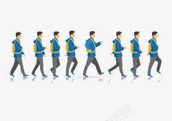 徒步的男人团队徒步旅游图标高清图片
