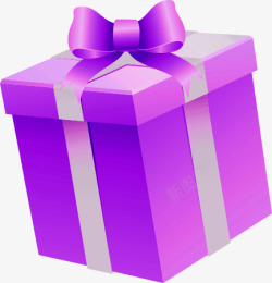 手绘开学季紫色礼盒素材