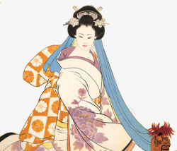 古代日本女人日本仕女图高清图片