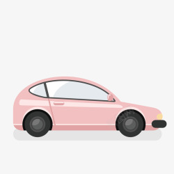 可爱车辆可爱粉色轿车矢量图高清图片