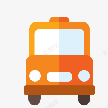 橙色卡车公交车图标图标