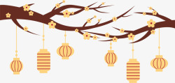 中国风中秋节灯笼节日装饰矢量图素材