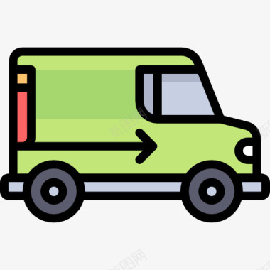绿色旅游车货车图标图标