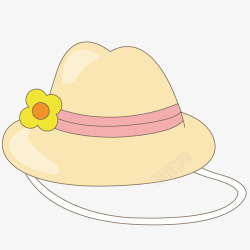 带帽子黄色月亮女孩甜美帽子高清图片