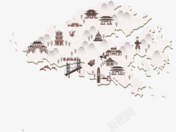 坐标建筑香港旅行矢量图高清图片