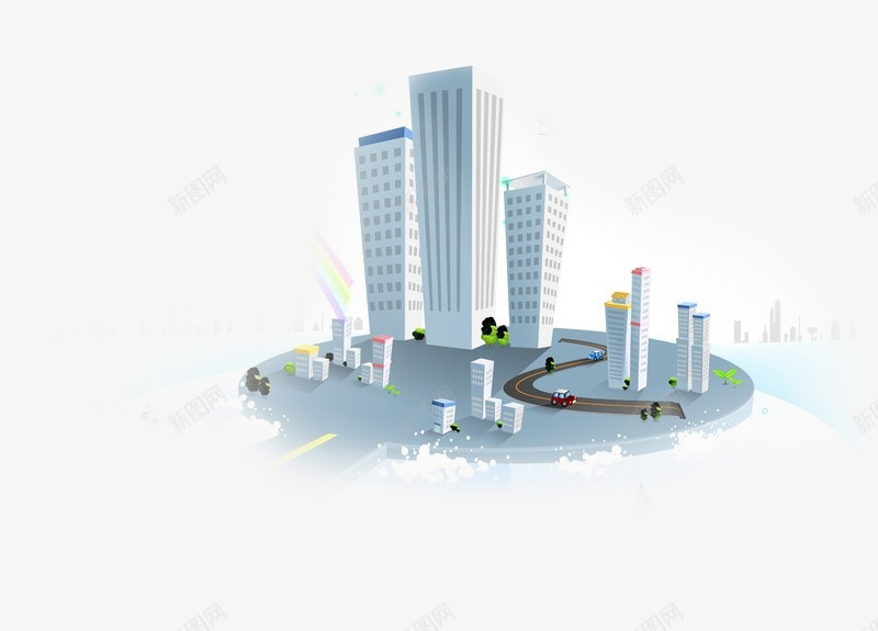 城市建筑模型图形png免抠素材_新图网 https://ixintu.com 图形 城市 建筑 模型 素材