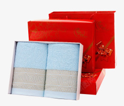 礼品毛巾浅蓝色两条毛巾高清图片