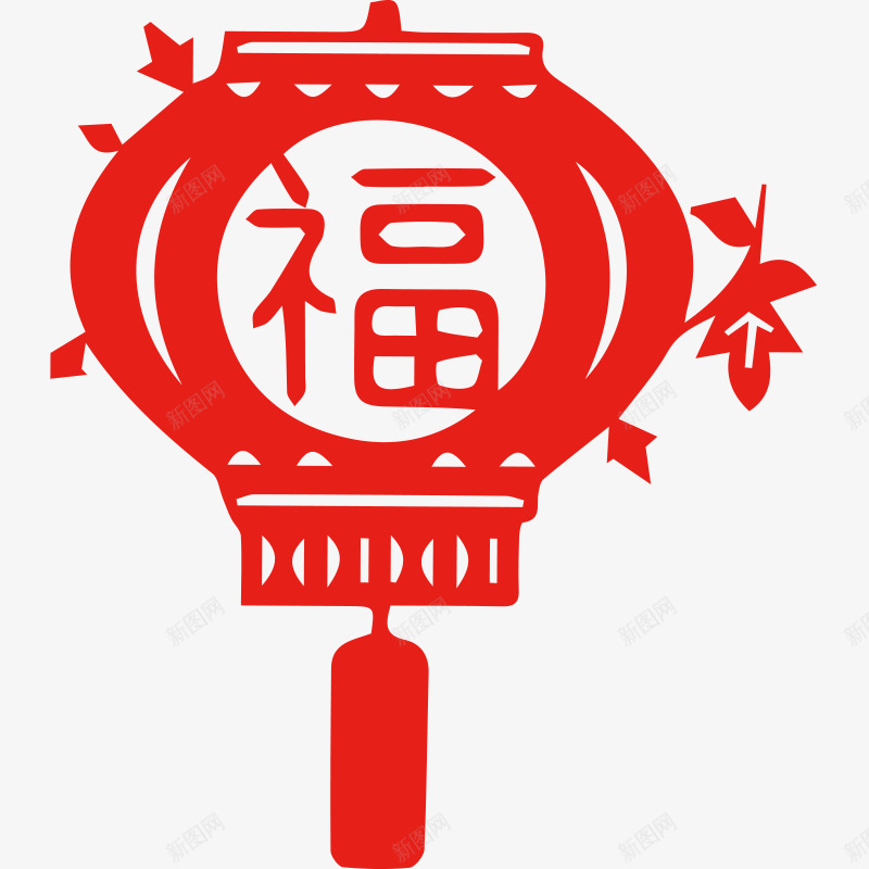 中国风红色福字灯笼剪纸png免抠素材_新图网 https://ixintu.com 中国风剪纸 中国风新年装饰 喜庆剪纸装饰 灯笼剪纸 灯笼装饰 福字剪纸