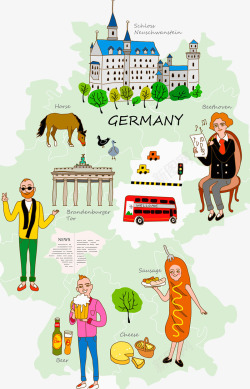 德国旅游地图素材