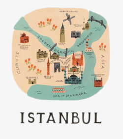 伊斯坦布尔部分地图图案素材