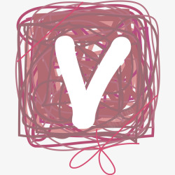 大写字母V卡通手绘圆圈字母V高清图片