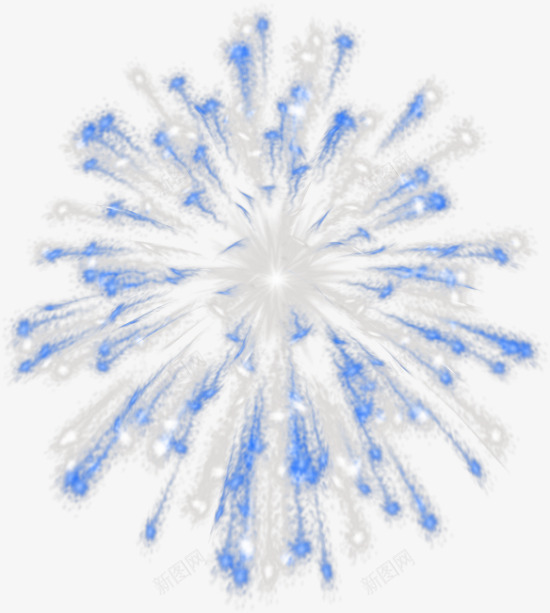 蓝色发光烟花png免抠素材_新图网 https://ixintu.com 发光 烟花 蓝色