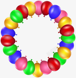 彩色气球圆圈圆形边框素材