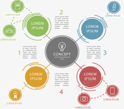 总分结构彩色图表矢量图素材