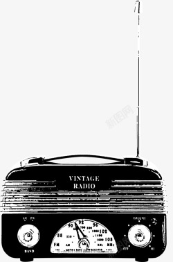 黑白复古收音机素材
