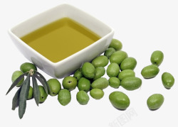 新鲜橄榄和橄榄油素材