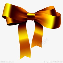 黄色丝绸产品实物丝绸金色蝴蝶结高清图片