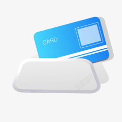 蓝色银行卡片模型素材