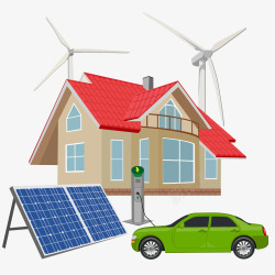 电力汽车环保建筑能源车矢量图高清图片