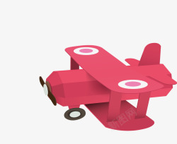 红色手绘的小飞机素材