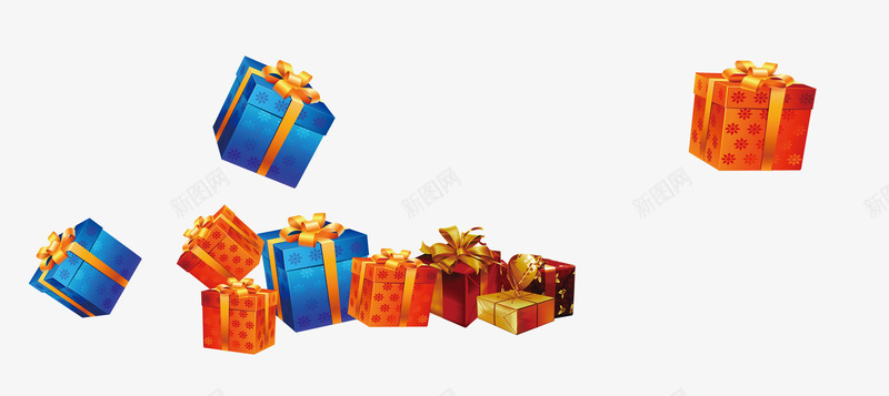 礼物堆放png免抠素材_新图网 https://ixintu.com 很多礼盒 礼包 礼品 礼物 礼盒