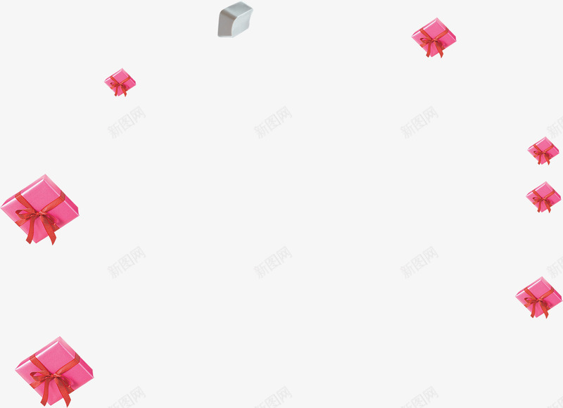 粉色卡通礼盒创意漂浮png免抠素材_新图网 https://ixintu.com 创意 卡通 漂浮 礼盒 粉色