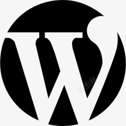 社会圈WordPress的标志的一封信在一个圆圈图标高清图片