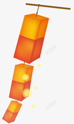 橙色灯笼图案素材