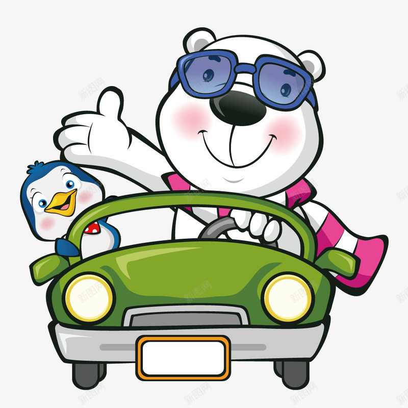 开车去旅行的小熊png免抠素材_新图网 https://ixintu.com 交通 交通工具 动物 卡通 度假 开车 旅游 旅行 驾驶车辆