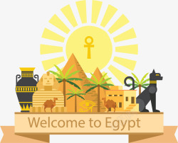 埃及欢迎你埃及欢迎你来旅游矢量图高清图片