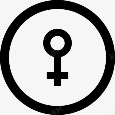 女性的标志在一个圆圈图标图标