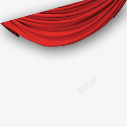红色丝绸飘带元素素材