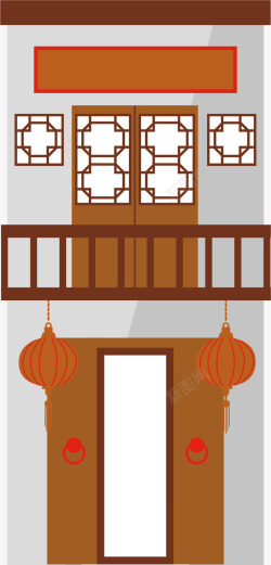 古代护栏护栏日本古代建筑矢量图高清图片