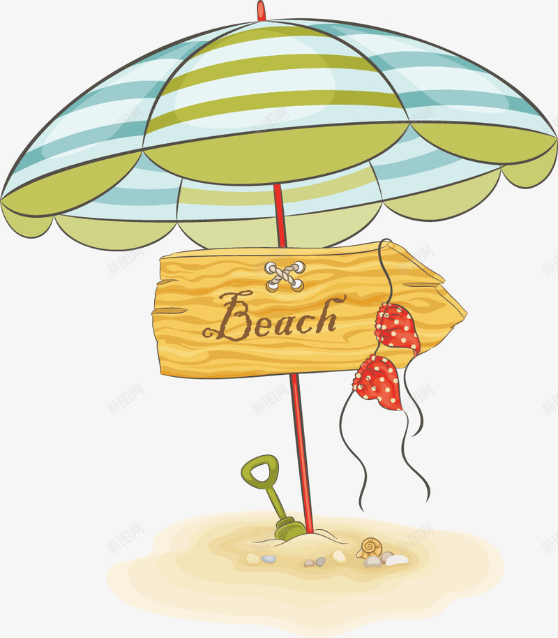 海滩png免抠素材_新图网 https://ixintu.com 夏日元素 旅游 旅行 沙滩 海滩 海边 阳光伞