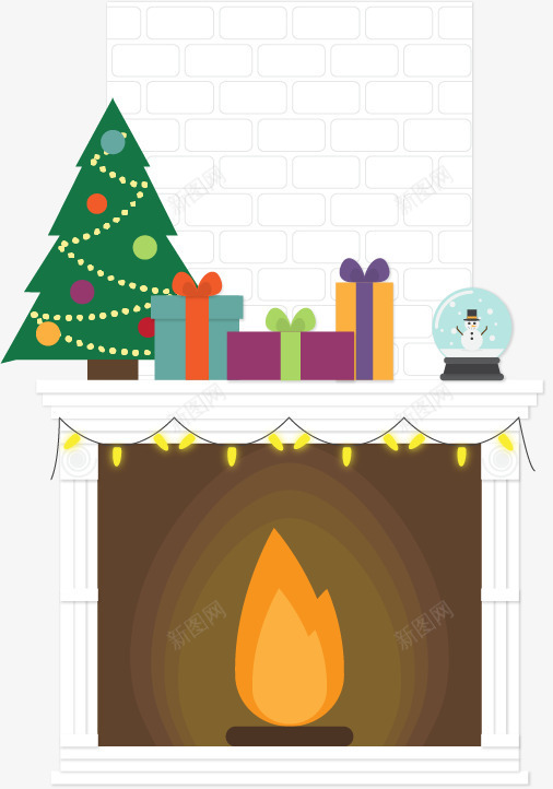 白色欧式壁炉png免抠素材_新图网 https://ixintu.com 免费png 圣诞树 壁炉 火炉 礼盒