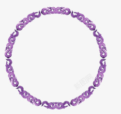 紫色简约圆圈边框纹理素材
