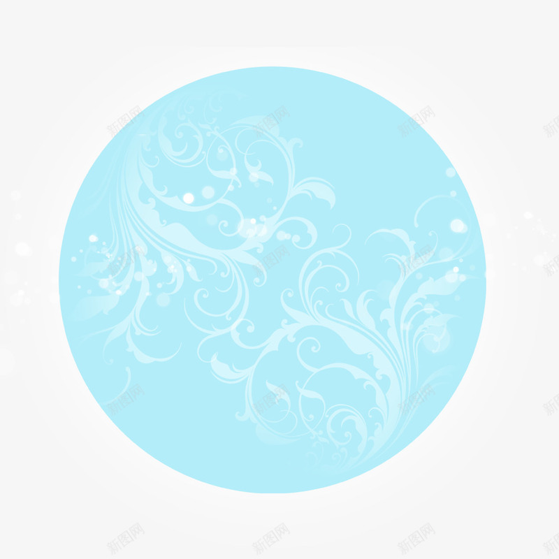蓝色圆球png免抠素材_新图网 https://ixintu.com 唯美 圆圆 圆圈 圆球 圈圈 花藤 蓝色 蓝色圆圈 蓝色圆球