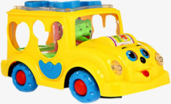 黄色可爱儿童玩具小汽车素材