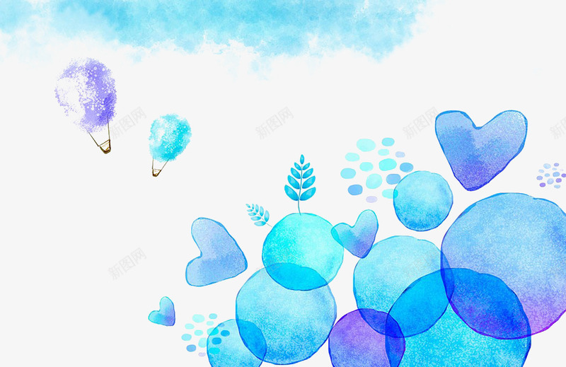 蓝色透明气泡png免抠素材_新图网 https://ixintu.com 天空 手绘 新鲜空气 气泡 水彩 清新 空气 蓝色 透明