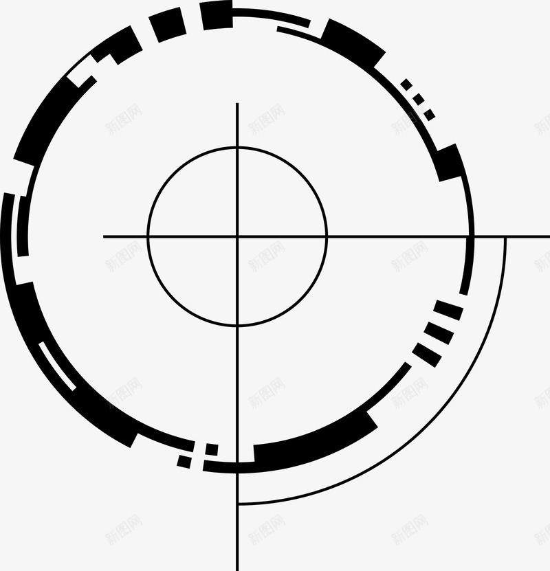 黑色卡通箭靶图标png_新图网 https://ixintu.com 卡通 圆圈 黑色
