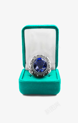蓝色礼盒里的戒指png免抠素材_新图网 https://ixintu.com 价值 珍贵 珠宝 蓝宝石