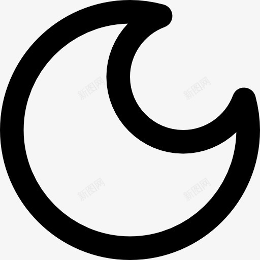 新月阶段的标志图标png_新图网 https://ixintu.com 形状 新月 新月的轮廓 月亮的形状 清晰的图标 相位 象征月亮