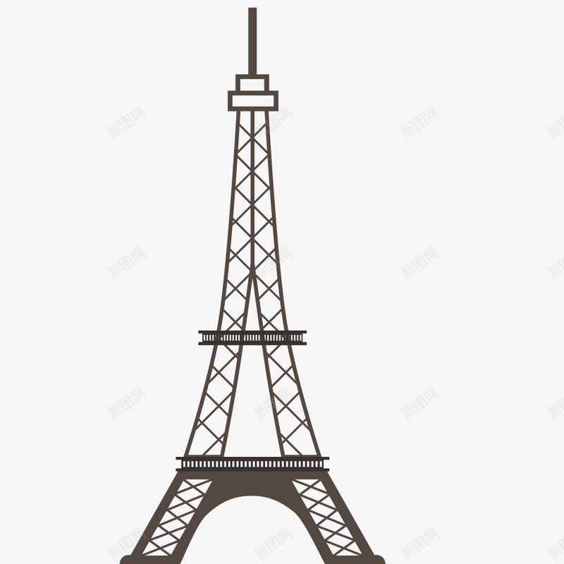 法国巴黎矢量图ai免抠素材_新图网 https://ixintu.com 创意 形状 模型 绘画 装饰 铁塔 矢量图