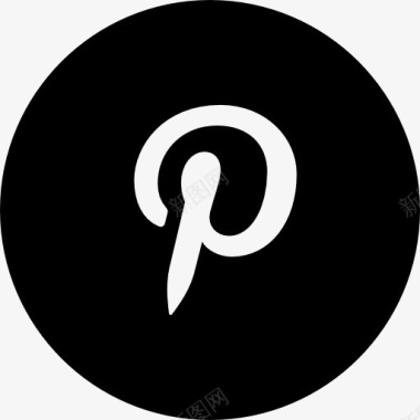 Pinterest的字母标志一个圆圈内图标图标