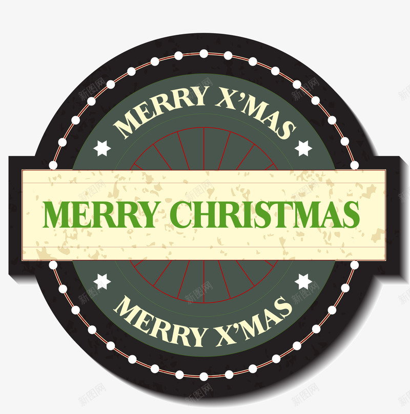 黑色圣诞节标签png免抠素材_新图网 https://ixintu.com 圆圈徽章 圣诞节 标志 横幅 节日标志 黑色标签