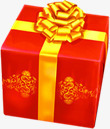 红色黄丝带的礼盒双11png免抠素材_新图网 https://ixintu.com 11 丝带 礼盒 红色