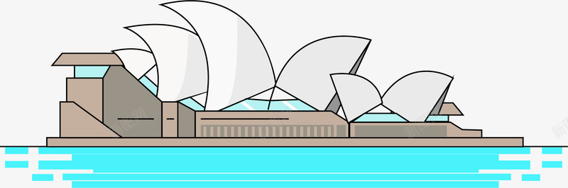 悉尼歌剧院元素png免抠素材_新图网 https://ixintu.com 卡通模型 地标 建筑 手绘 模型
