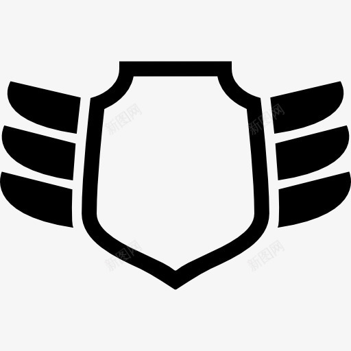 象征性的屏蔽带翅膀的图标png_新图网 https://ixintu.com 奖 盾牌 盾牌形状 翅 象征 象征性的翅膀