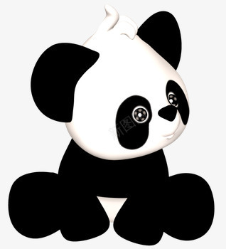 可爱的熊猫png免抠素材_新图网 https://ixintu.com panda 可爱 坐着 黑白